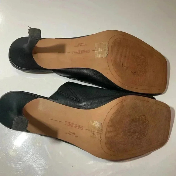 Vince Camuto Arlinala women’s square toad slip on heel genuine, leather black si - Picture 10 of 10